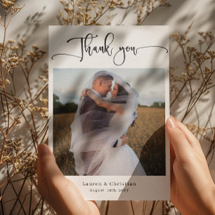 Cartões de agradecimentos De Casamento Da Foto Cal