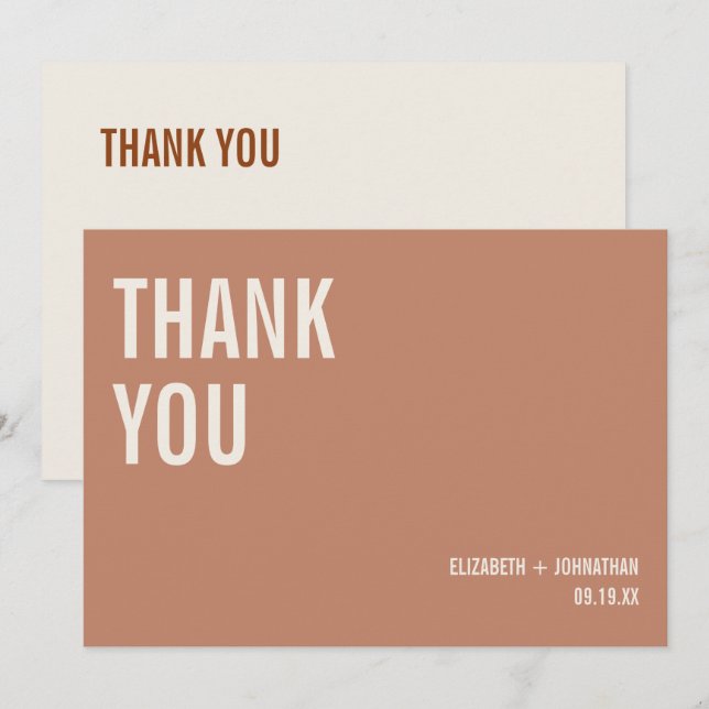 Cartões de agradecimentos de Casamento da Tipograf (Frente/Verso)