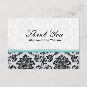 Cartões de agradecimentos de Casamento Damask Aqu