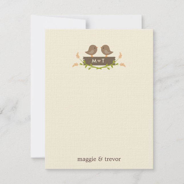 Cartões de agradecimentos De Casamento De Amor (Frente)