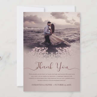 Cartões de agradecimentos de Casamento de Beige El
