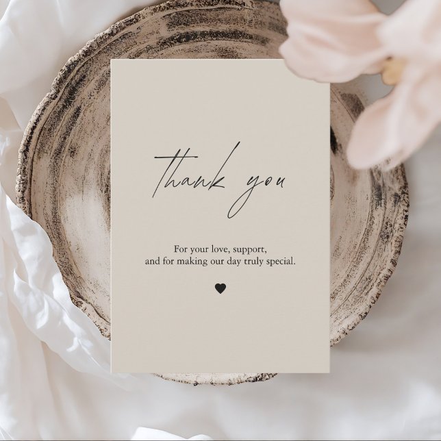 Cartões de agradecimentos de Casamento de Beige Mi (Criador carregado)