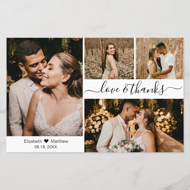 Cartões de agradecimentos de Casamento de Colagem  (Frente)