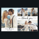 Cartões de agradecimentos de Casamento de Colagem<br><div class="desc">Casamento de Script de Colagem de Foto Moderno 4 Elegante e Minimalista Obrigado barato cartão fino de baixo orçamento. modelo de obrigado de na moda com quatro fotos na frente e uma foto na parte de trás. Com o texto "Obrigado" em uma fonte de tipografia ou de escrita caligráfica, escrita...</div>