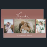 Cartões de agradecimentos de Casamento de Colagem<br><div class="desc">Celebre seu casamento de outono com este Cartões de agradecimentos de Casamento de Colagem de Foto em Queda de Fumaça, uma forma calorosa e pessoal de compartilhar sua gratidão. Projetado com uma paleta de cores de outono aconchegante e espaço para múltiplas fotos, este cartões de agradecimentos de casamento fotográfico permite...</div>