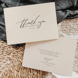 Cartões de agradecimentos de Casamento de Cor Neut