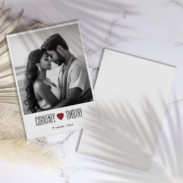 Cartões de agradecimentos De Casamento De Coração