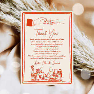 Cartões de agradecimentos De Casamento De Desenho