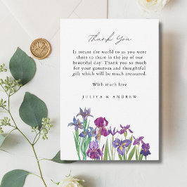 Cartões de agradecimentos de casamento de flores d