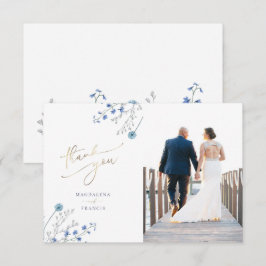 cartões de agradecimentos de casamento de flores s