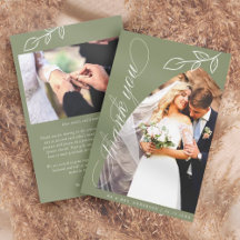 Cartões de agradecimentos De Casamento De Folha Bo