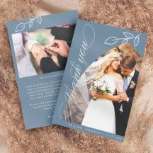 Cartões de agradecimentos De Casamento De Folha Bo