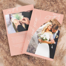 Cartões de agradecimentos De Casamento De Folha Bo