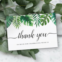 Cartões de agradecimentos De Casamento De Folhas T