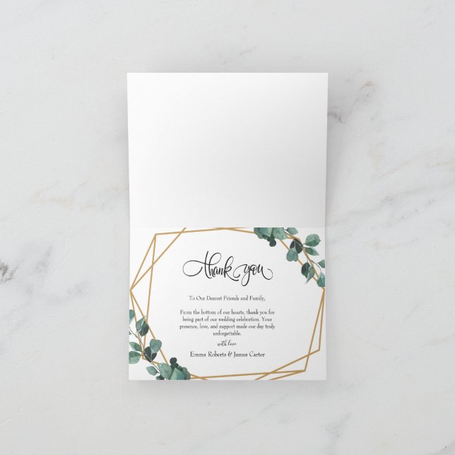 Cartões de agradecimentos de Casamento de Foto Chi (Interior)