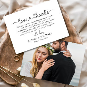 Cartões de agradecimentos de Casamento de Foto Cor