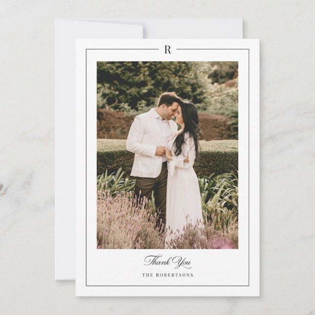 Cartões de agradecimentos de Casamento de Foto do  (Frente)