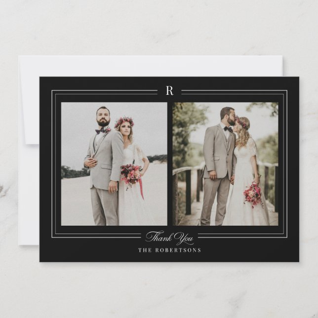 Cartões de agradecimentos de Casamento de Foto do  (Frente)