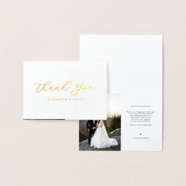 Cartões de agradecimentos de Casamento de Foto Ele