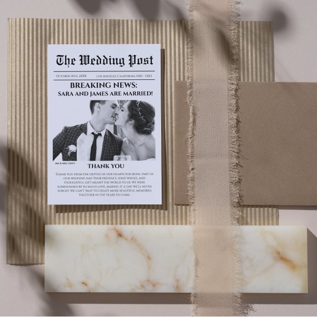 Cartões de agradecimentos de Casamento de Foto em  (Criador carregado)