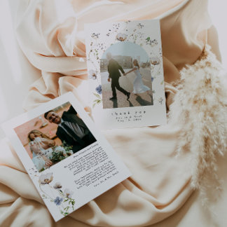 Cartões de agradecimentos De Casamento De Foto Flo