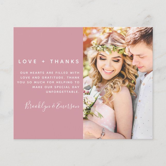 Cartões de agradecimentos de Casamento de Foto Min (Frente)