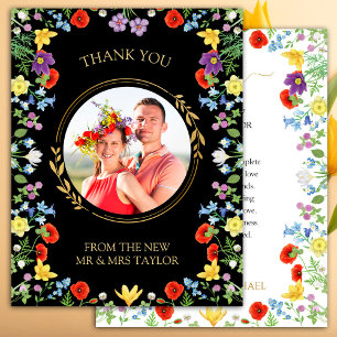 Cartões de agradecimentos de Casamento de Foto Pre