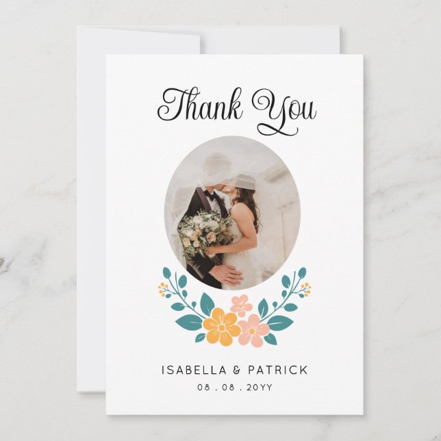 Cartões de agradecimentos de Casamento de Fotograf (Frente)
