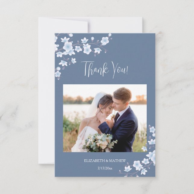 Cartões de agradecimentos de Casamento de Fotograf (Frente)