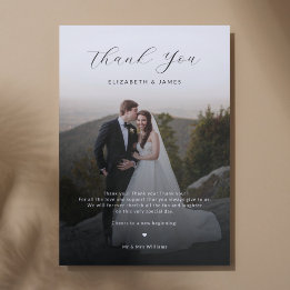 Cartões de agradecimentos de Casamento de Fotos co