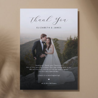 Cartões de agradecimentos de Casamento de Fotos co