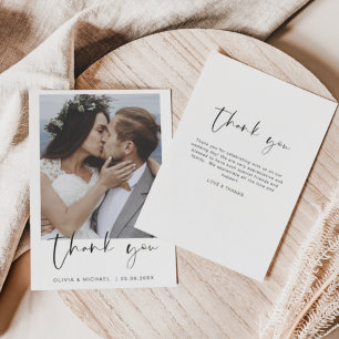 Cartões de agradecimentos de Casamento de Fotos de