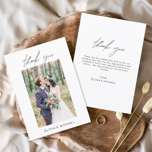 Cartões de agradecimentos de Casamento de Fotos de