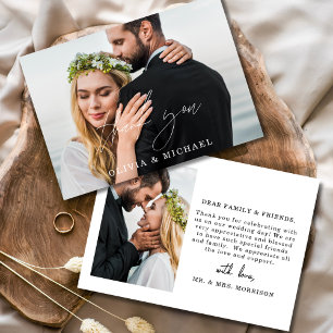 Cartões de agradecimentos de Casamento de Fotos de