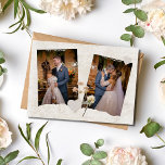 Cartões de agradecimentos de Casamento de Fotos do<br><div class="desc">expresse suas obrigados com o nosso Cartões de agradecimentos de Casamento Fotográfico no Scrapbook. Esta carta maravilhosamente desenhada é um tributo aos momentos carinhosos e ao amor compartilhado no seu dia especial.A frente da carta mostra um belo layout ao estilo do álbum de recortes, enquadrando perfeitamente duas de suas fotos...</div>