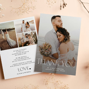 Cartões de agradecimentos de casamento de fotos mo