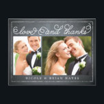 Cartões de agradecimentos de Casamento de Fronteir<br><div class="desc">Enviar sua nota de agradecimento será uma brisa com este obrigado e chique que você faz. Visite nossa sala de exposição de designs em WWW.BERRYBERRYSWEET.COM</div>