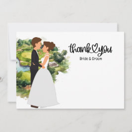 Cartões de agradecimentos de Casamento de Golfe pa