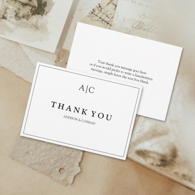 Cartões de agradecimentos de Casamento de Monogram (Criador carregado)