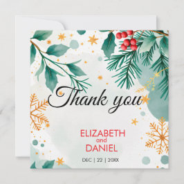 Cartões de agradecimentos de Casamento de Natal em