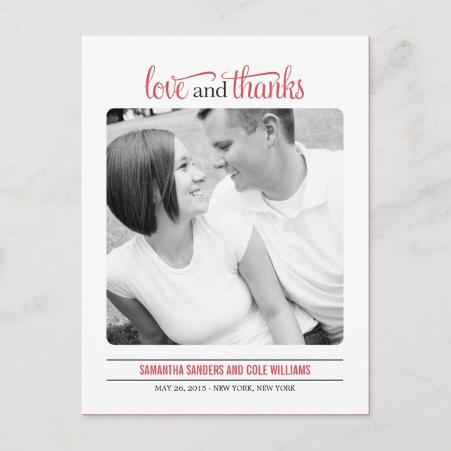 Cartões de agradecimentos De Casamento De Olho Lim (Frente)