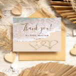 Cartões de agradecimentos de Casamento de Praia da<br><div class="desc">Uma nota corajosa selada com um toque de felicidade tropical! Este Cartões de agradecimentos de Casamento Tropical Beach do Ocean Waves é o seu gesto perfeito de casamento poste, oferecendo uma mistura cativante de elegância do eterno e charme da praia. Projetada com amor por Mylini Design, esta carta captura a...</div>