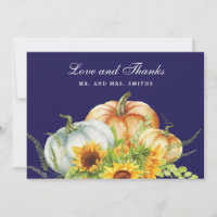Cartões de agradecimentos De Casamento De Pumpkin