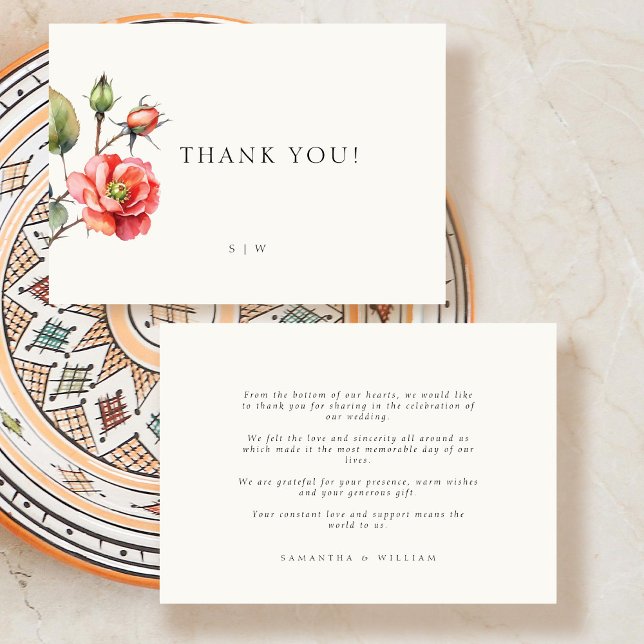 Cartões de agradecimentos de Casamento de Rosa de  (Criador carregado)