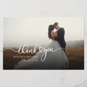 Cartões de agradecimentos De Casamento De Script C