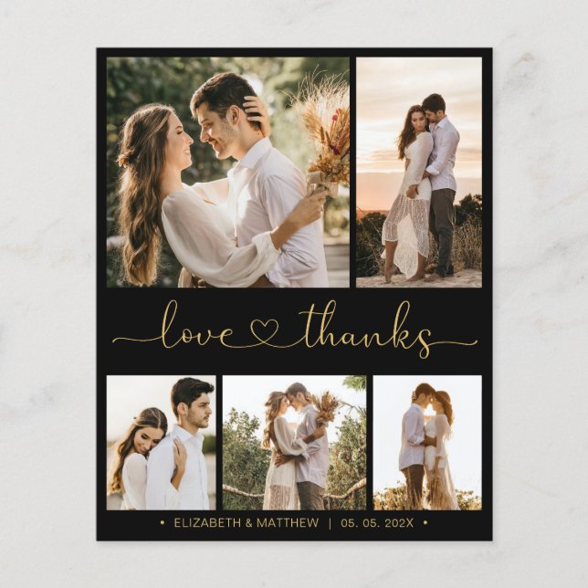 Cartões de agradecimentos de Casamento de Script D (Frente)