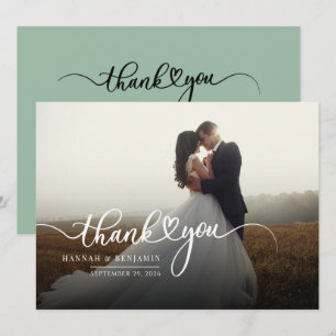 Cartões de agradecimentos de Casamento de Script d