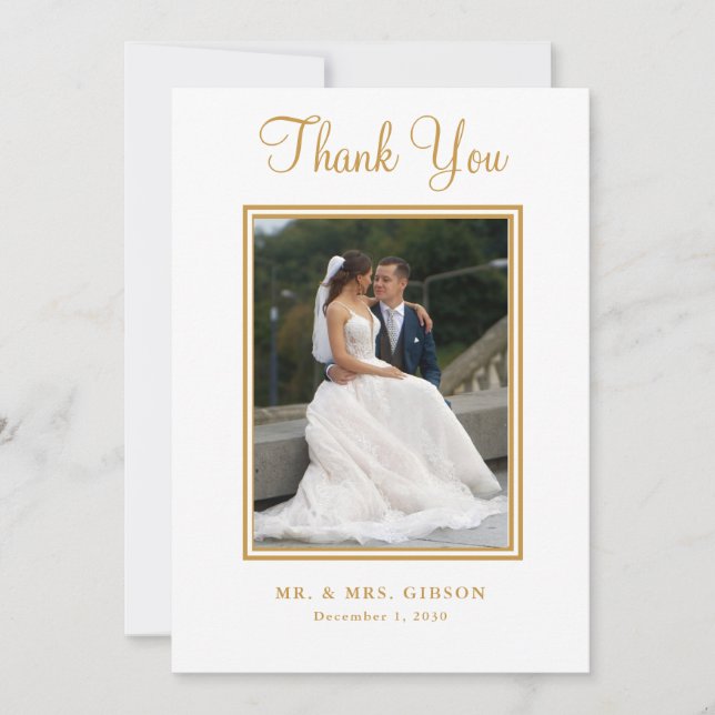 Cartões de agradecimentos de Casamento de Script D (Frente)