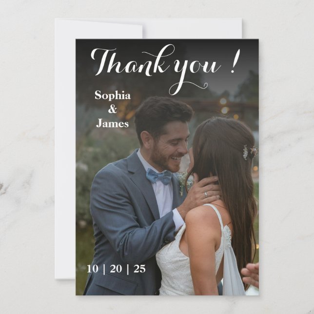 Cartões de agradecimentos de Casamento de Sobrepos (Frente)