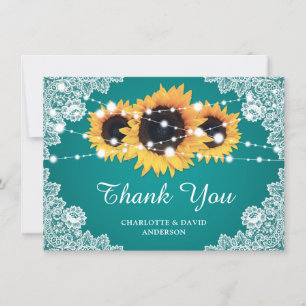 Cartões de agradecimentos de Casamento de Teal Su